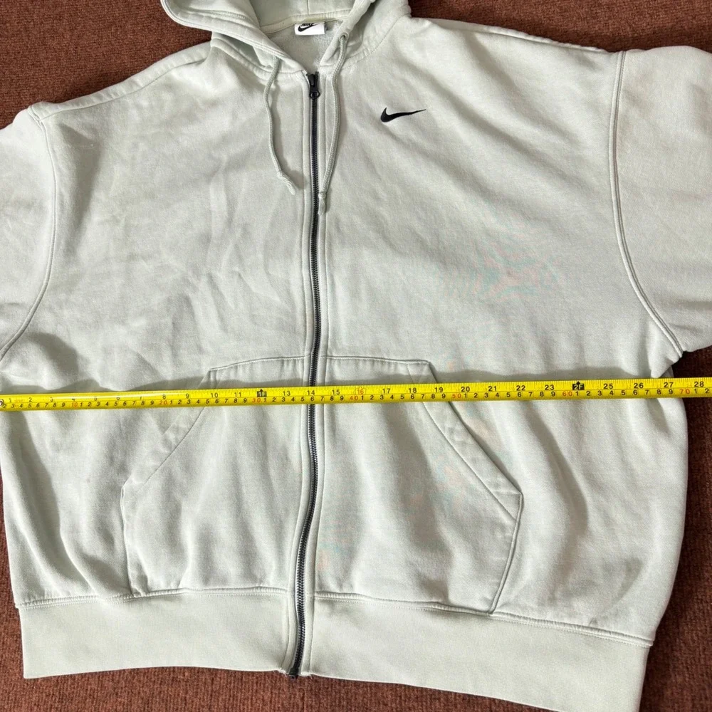 Nike Mens gym fit Full Zip Hoodie XL Lime Green Fleece Swoosh Logo Sweatshirt A+
